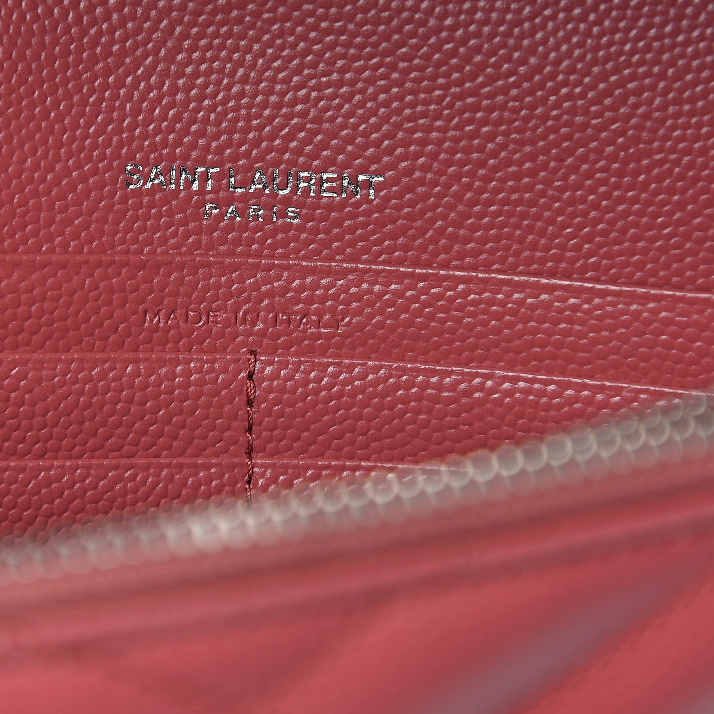 Grain De Poudre Matelasse Chevron Monogram Envelope Chain Wallet Blush Fonce
