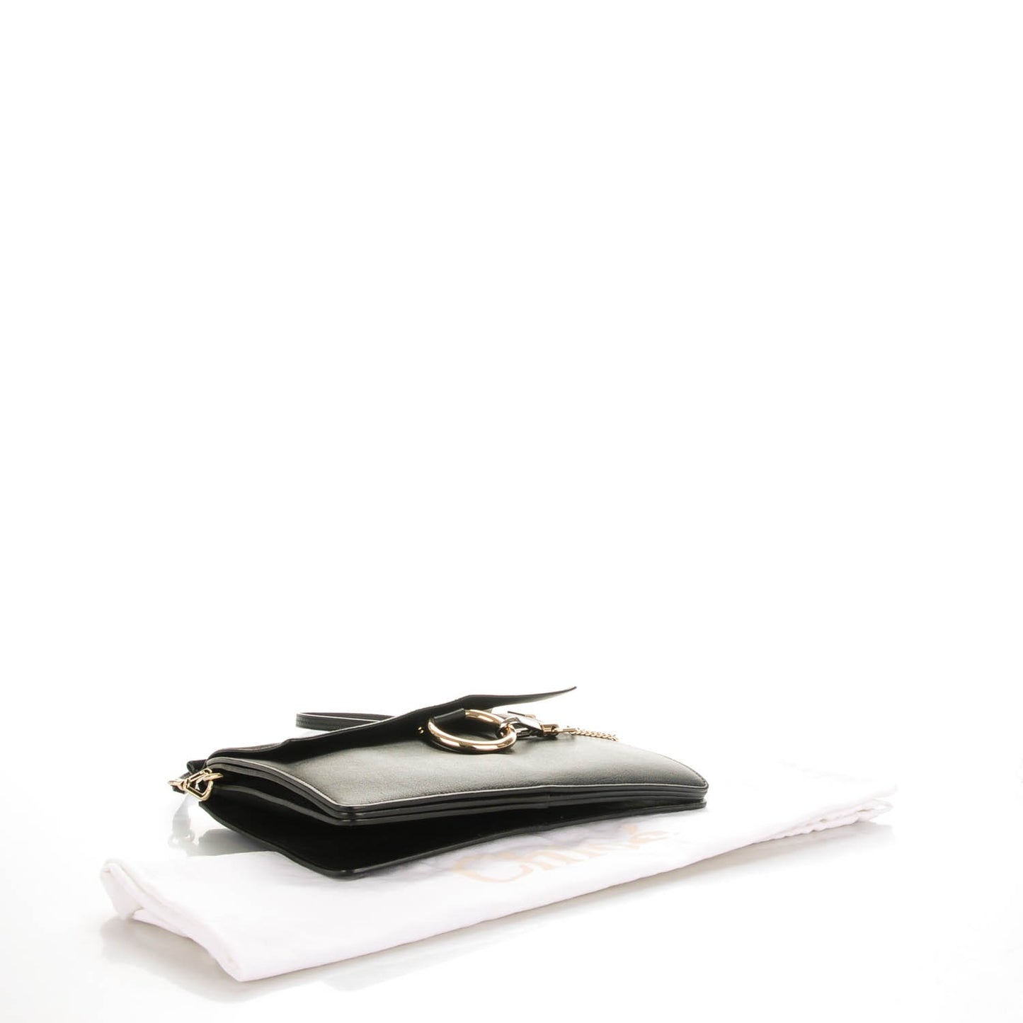 Suede Calfskin Medium Faye Shoulder Bag Black