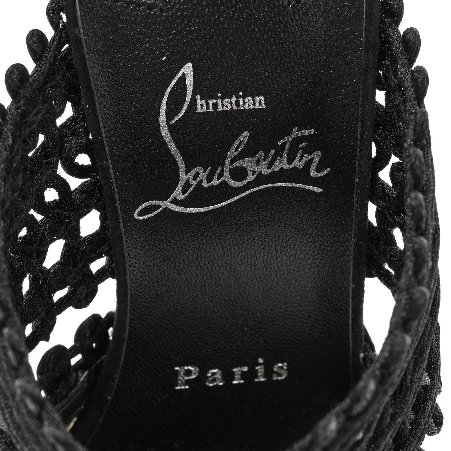 Christian Louboutin Rete Macrame Deia 100 Mule Sandals 38 Black 7 of 9
