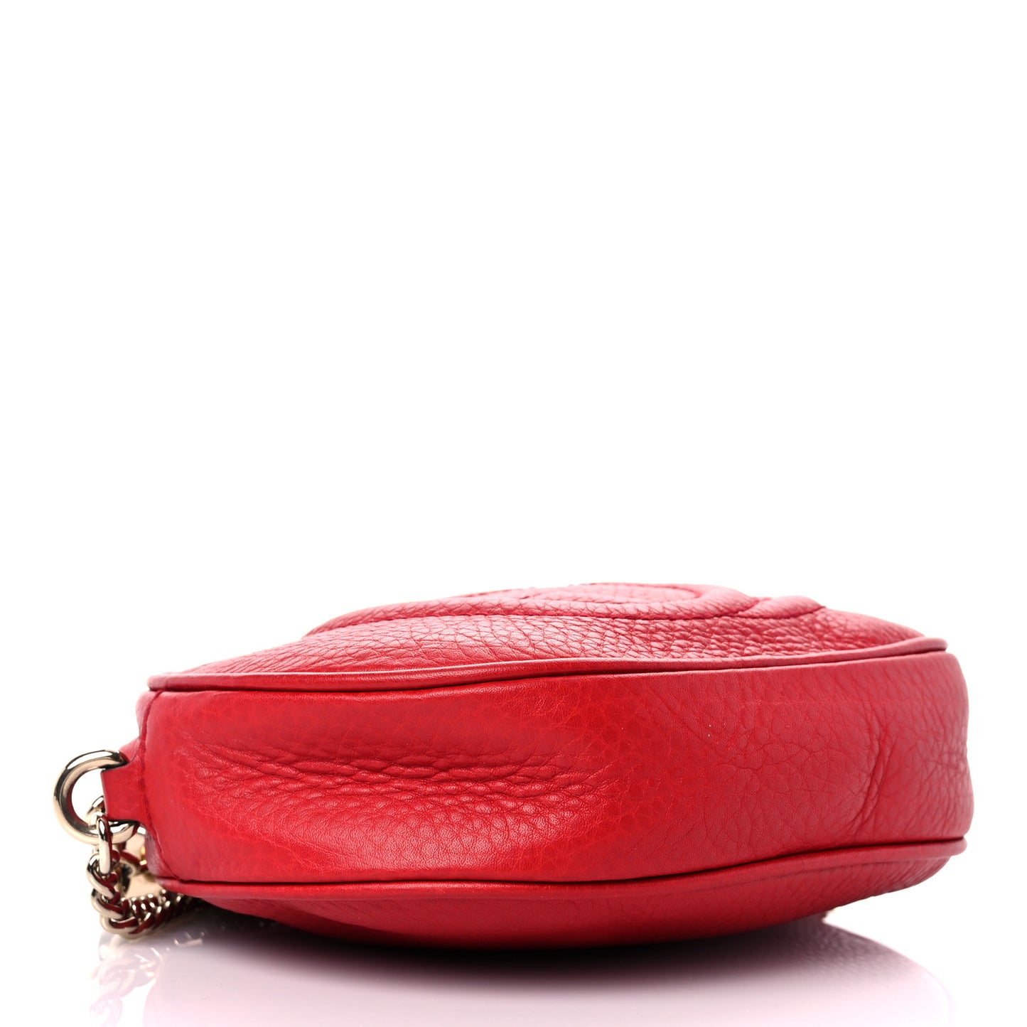 Pebbled Calfskin Mini Soho Chain Bag Tabasco Red