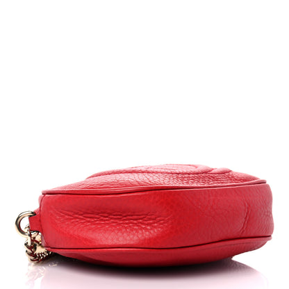 Gucci Pebbled Calfskin Mini Soho Chain Bag Tabasco Red 5 of 12