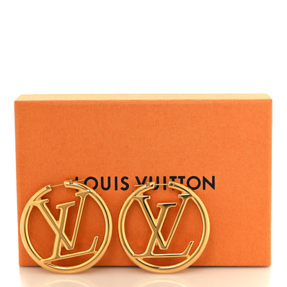 Louis Vuitton Metal Louise Hoop Earrings Gold 5 of 5