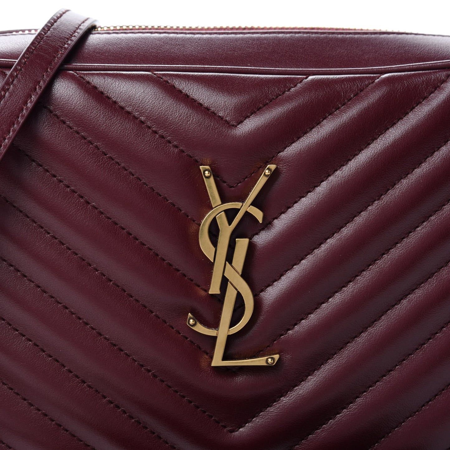 Calfskin Matelasse Monogram Lou Camera Bag Dark Rouge