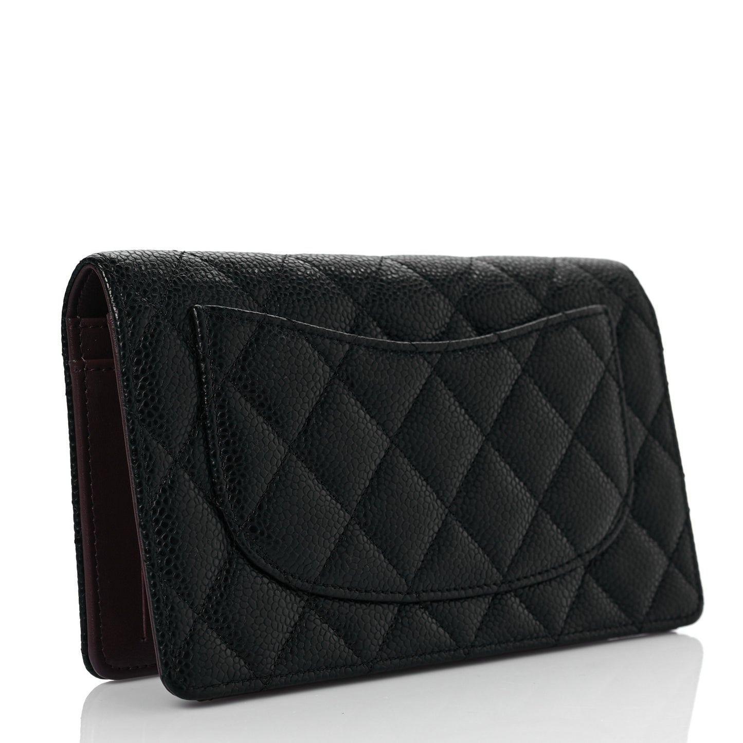 Caviar Quilted Yen Wallet Black