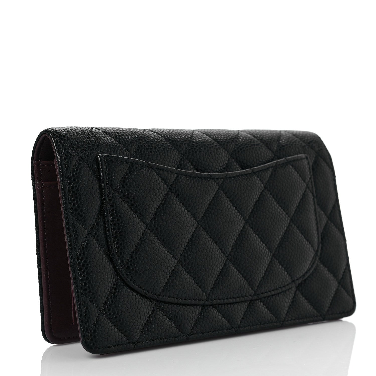 Chanel Caviar Quilted Yen Wallet Black 3 of 9