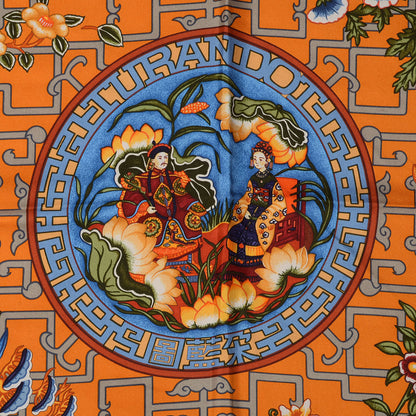 Hermes Silk Turandot Scarf 90 Orange 1 of 5