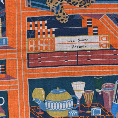 Hermes Cashmere Silk Les Douze Leopards Shawl 140 Gris Chine Rose White 4 of 4