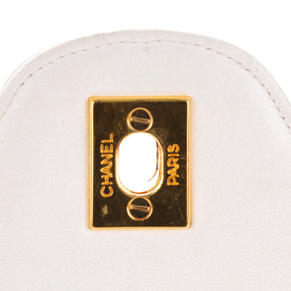 Chanel Lambskin Quilted Medium Double Flap White 6 of 10