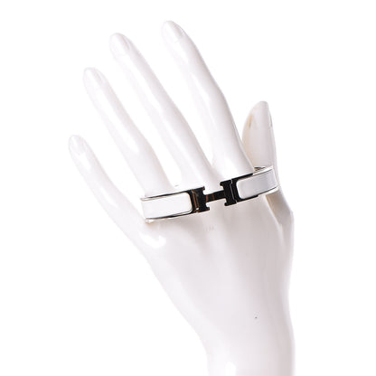 Hermes Enamel Narrow Clic Clac H Bracelet GM White 2 of 6