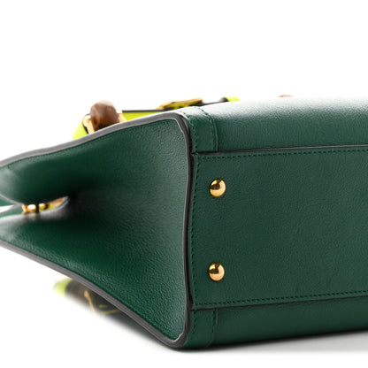 Gucci Wonka Grain Calfskin Small Diana Tote Bag Green Yellow Fluo 9 of 10
