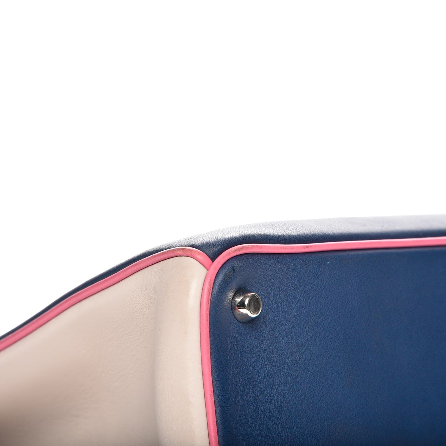 Christian Dior Smooth Calfskin Medium Tri-Color Diorissimo Bag Navy Pink 18 of 21