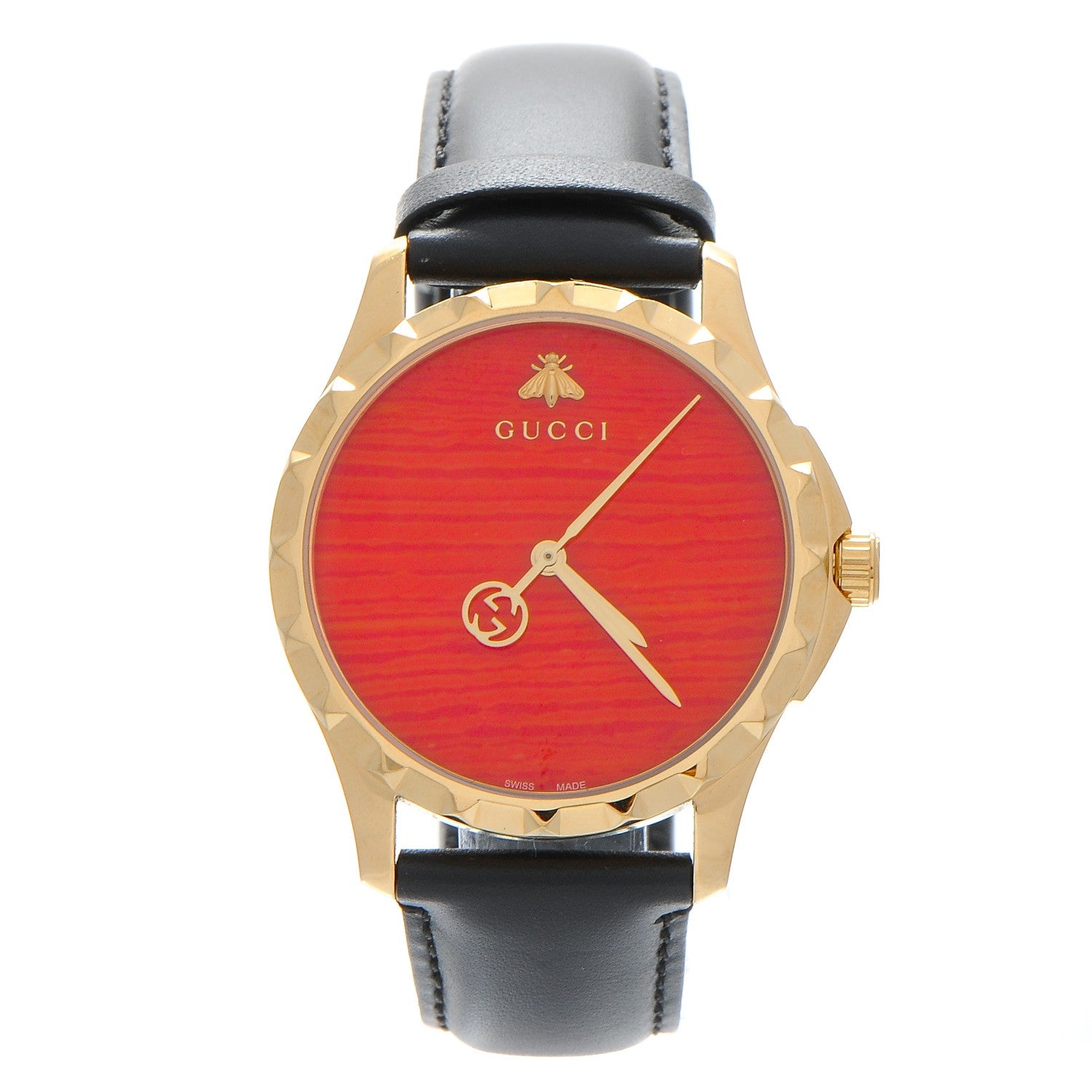 Gucci Stainless Steel Calfskin 38mm G-Timeless Quartz Watch Coral 1 of 9