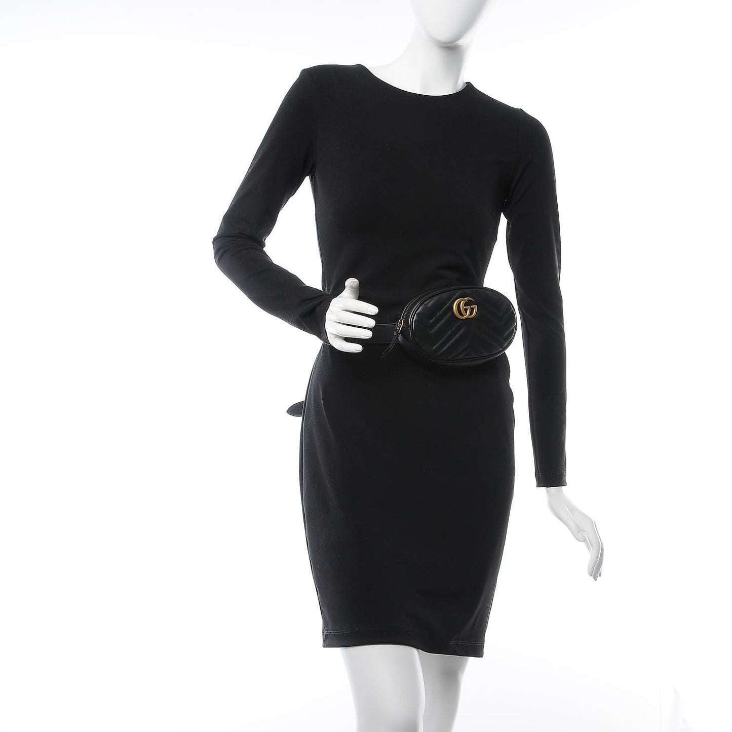 Calfskin Matelasse GG Marmont Belt Bag 85 34 Black