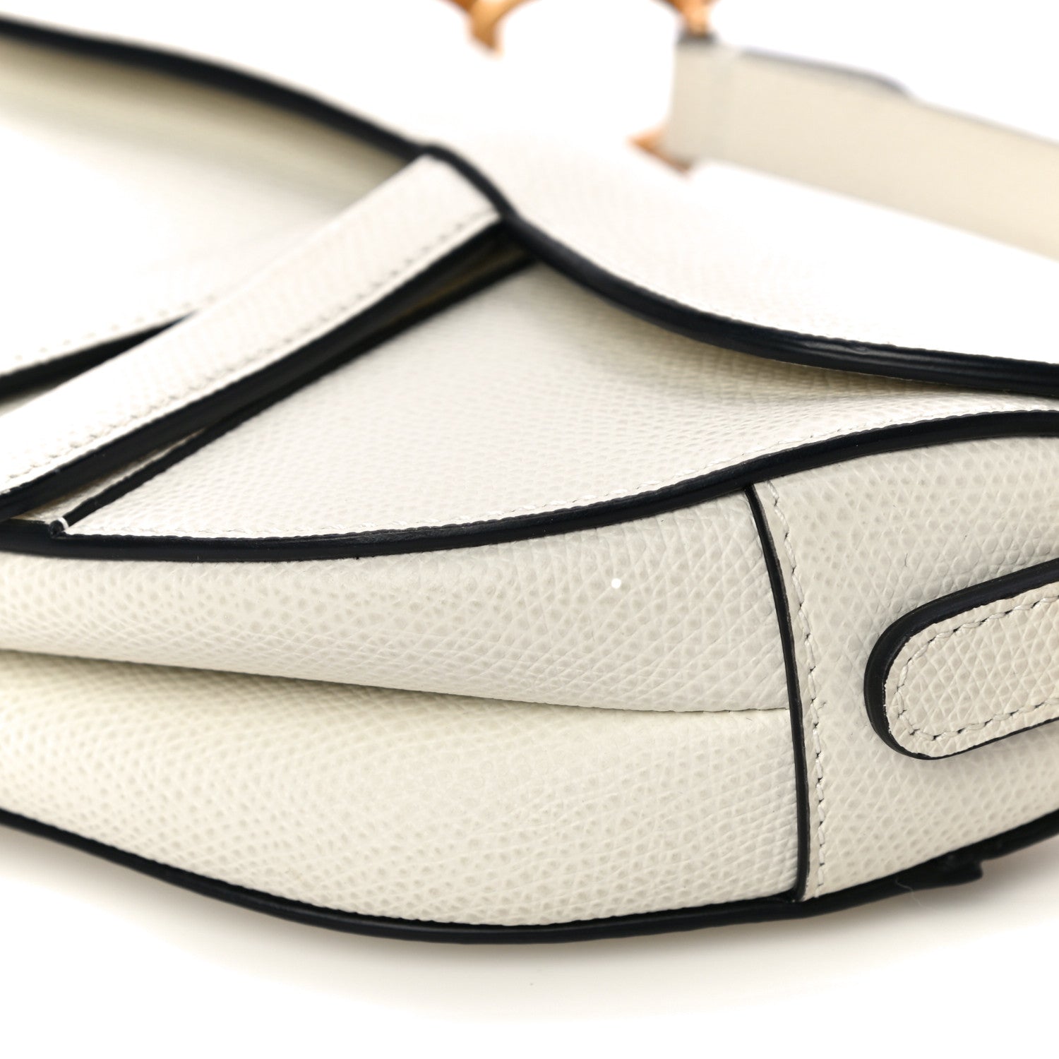 Christian Dior Grained Calfskin Saddle Bag White 10 of 16