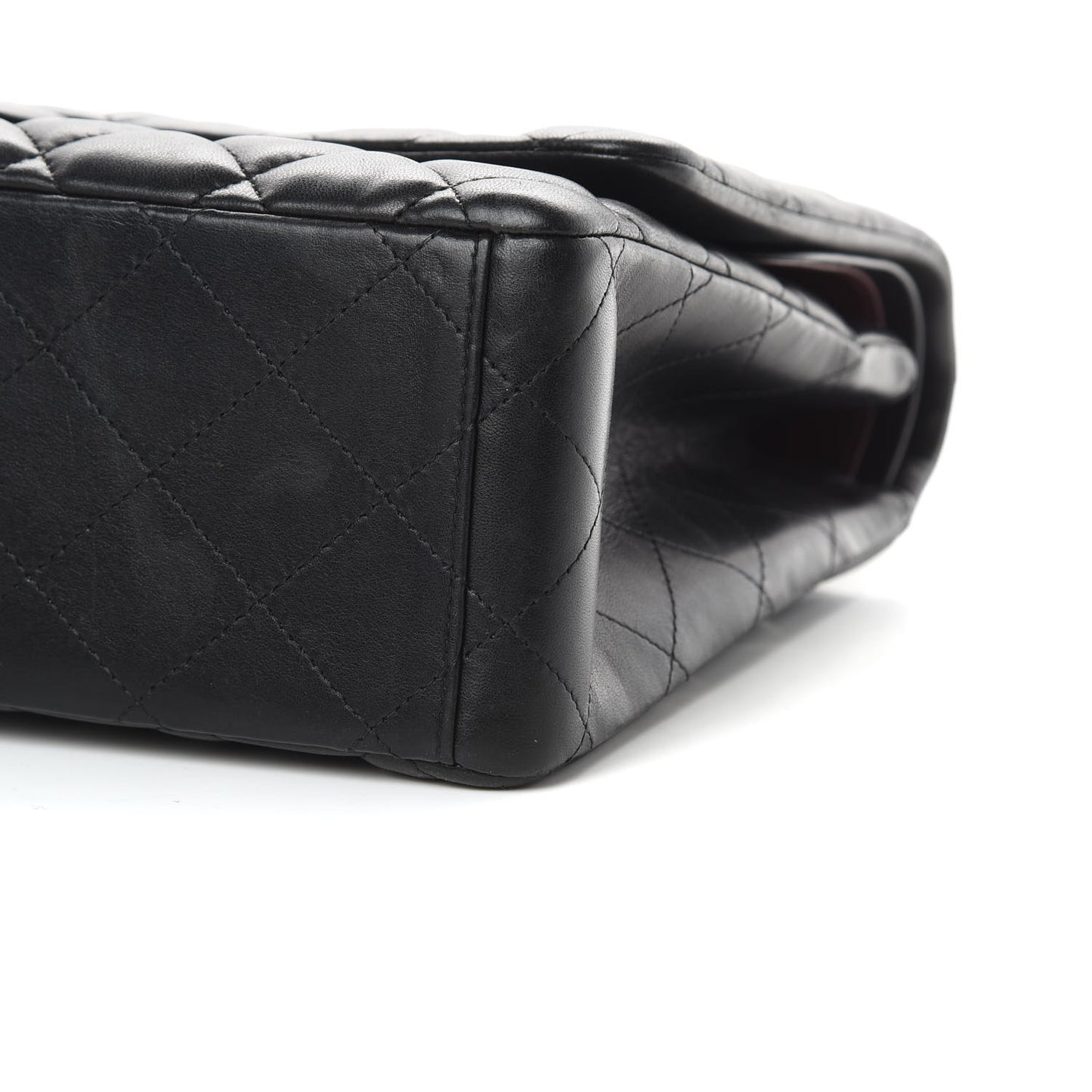 Lambskin Quilted Maxi Double Flap Black