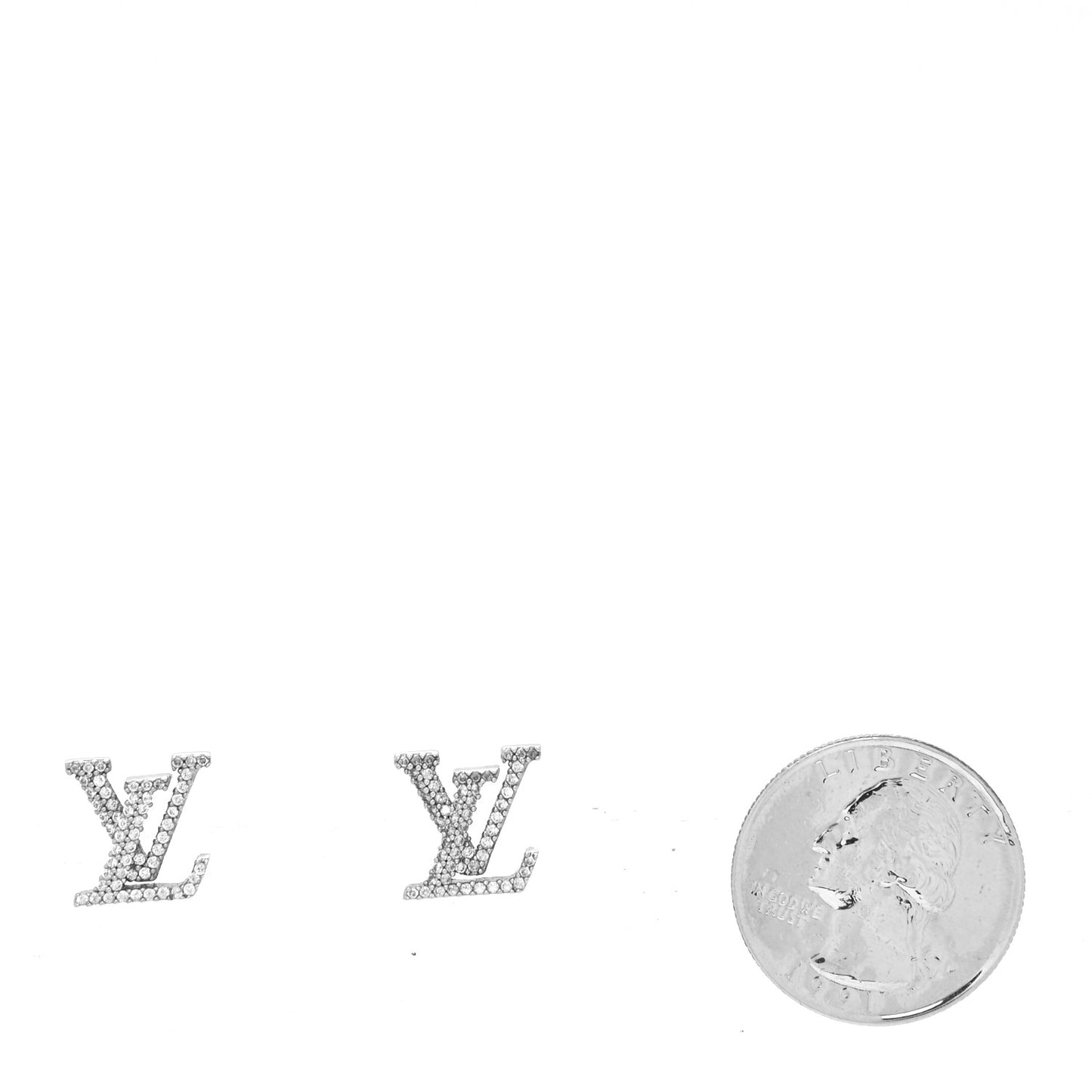 Crystal LV Iconic Earrings Silver