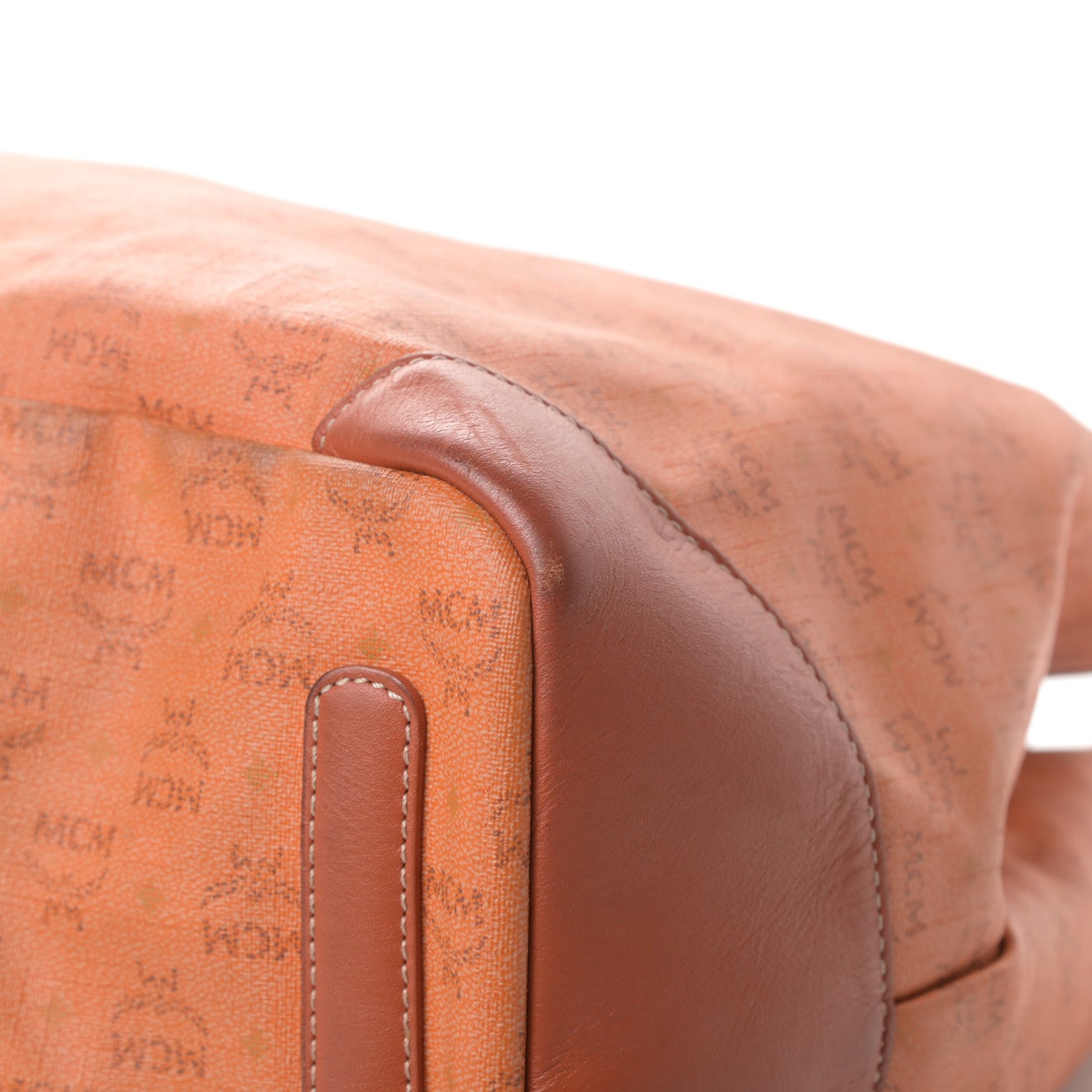 MCM Coated Canvas Shopper Tote Orange 12 of 14