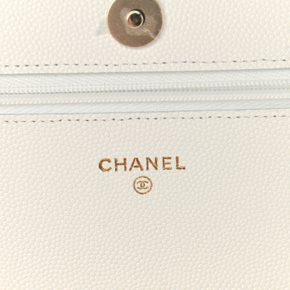 Chanel Caviar Quilted Wallet On Chain WOC White 6 of 12