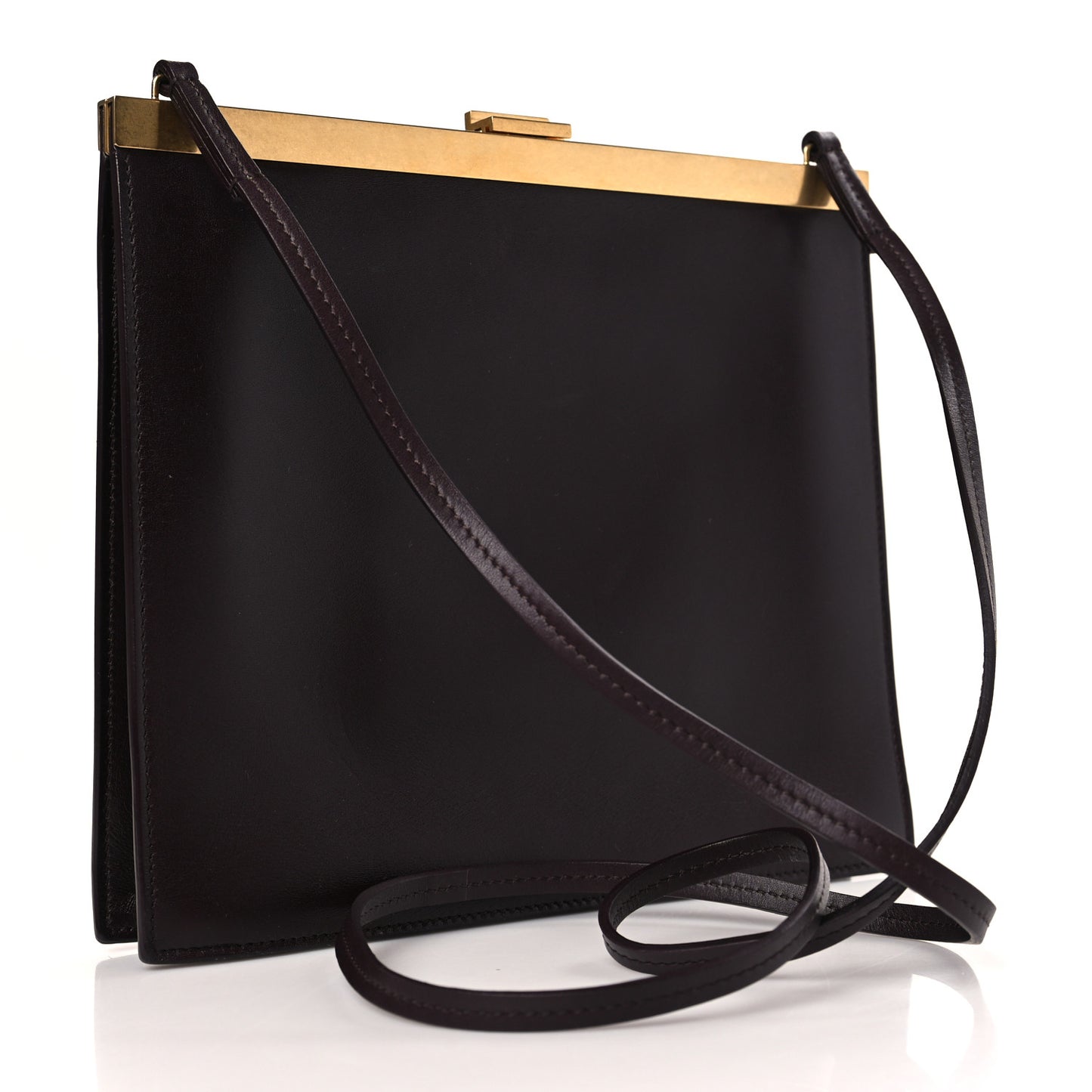 Smooth Calfskin Mini Clasp Bag Bordeaux