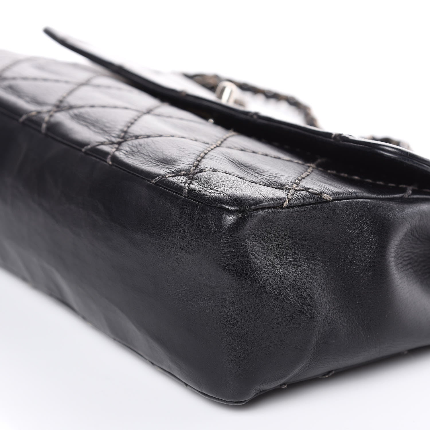 Chanel Calfskin Quilted Wild Stitch Flap Black 9 of 16