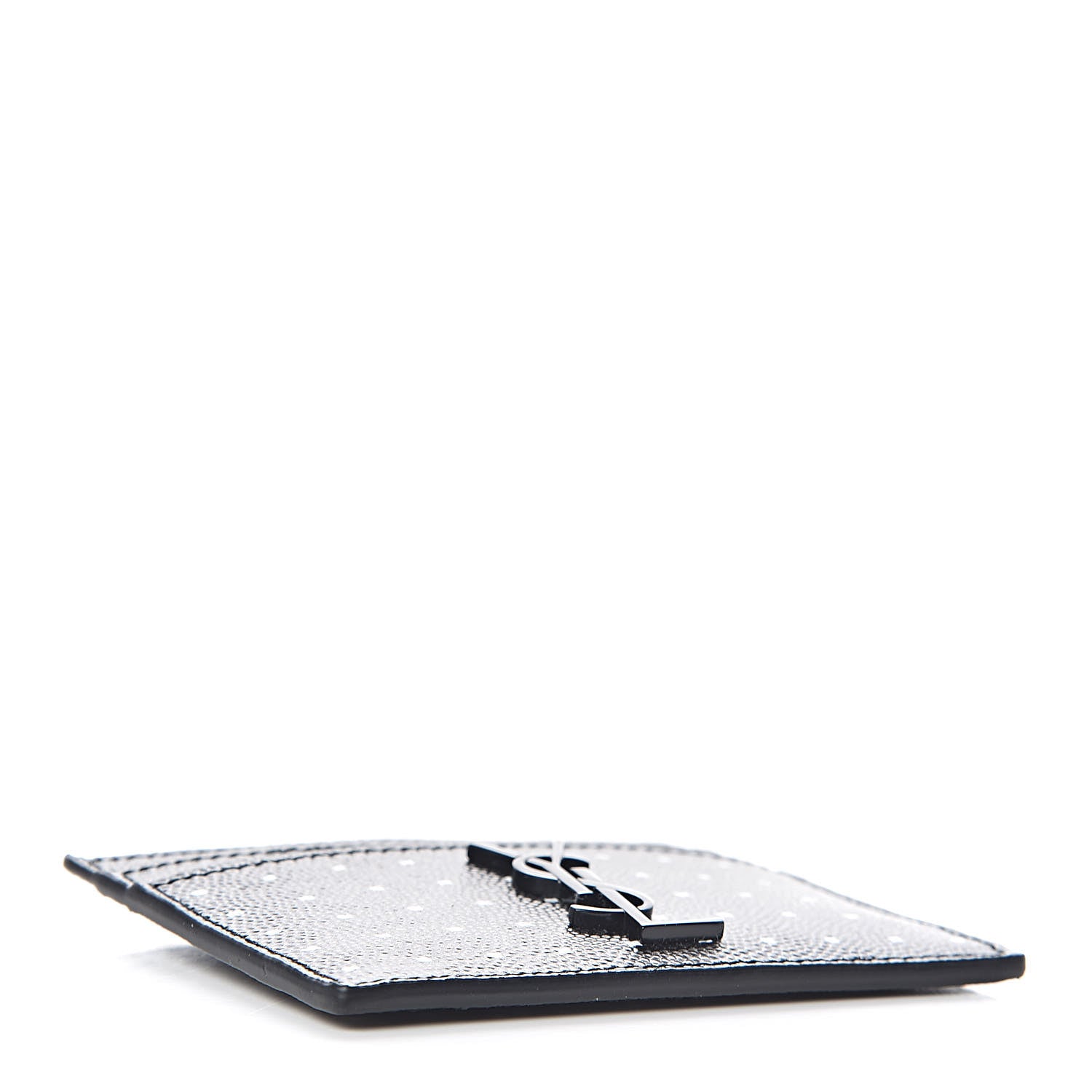 Saint Laurent Grain De Poudre Geo Print Monogram Credit Card Case Black White 4 of 8