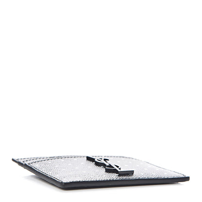 Saint Laurent Grain De Poudre Geo Print Monogram Credit Card Case Black White 4 of 8