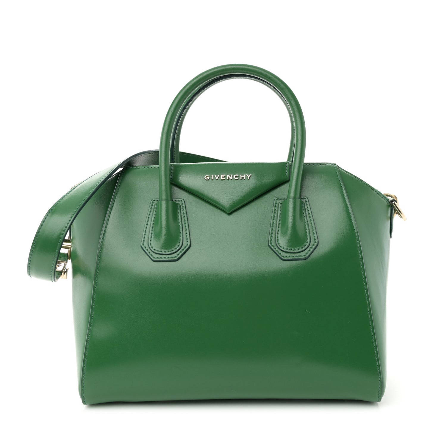Shiny Lord Calfskin Small Antigona Emerald