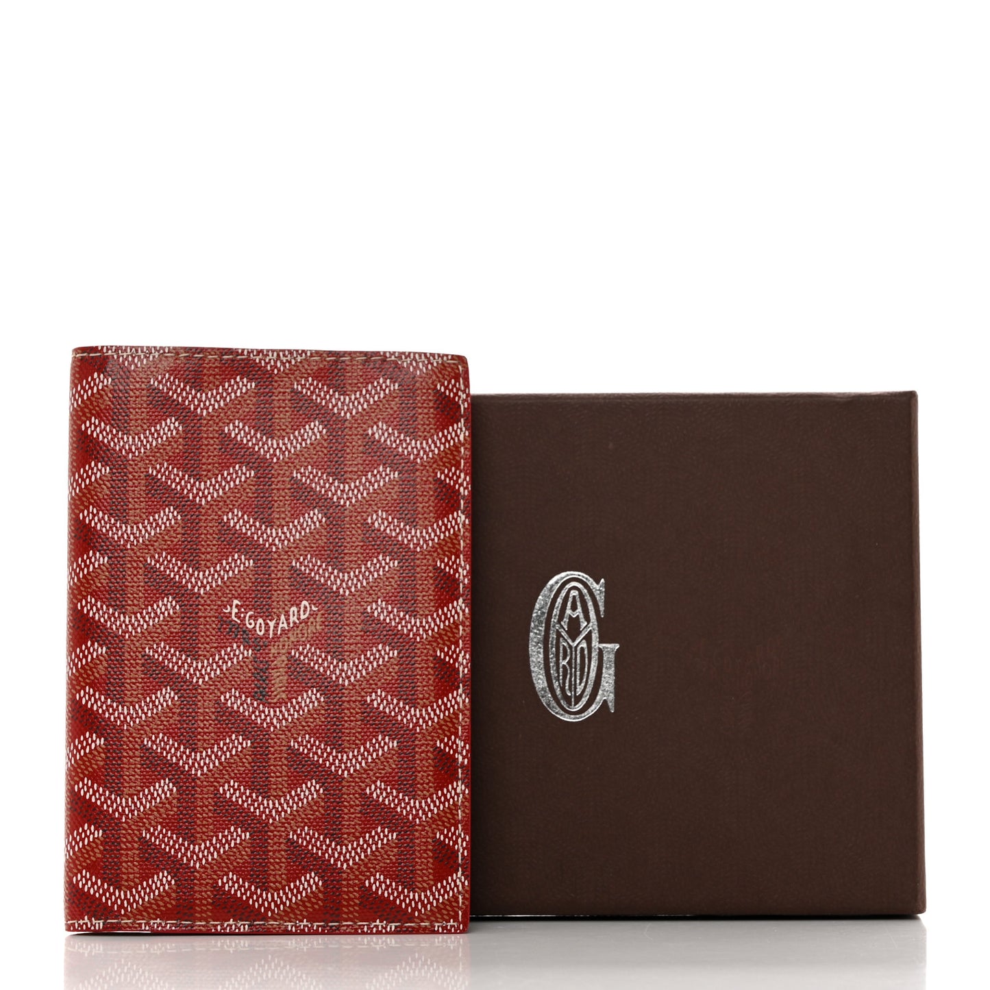 Goyardine Grenelle Passport Wallet Red
