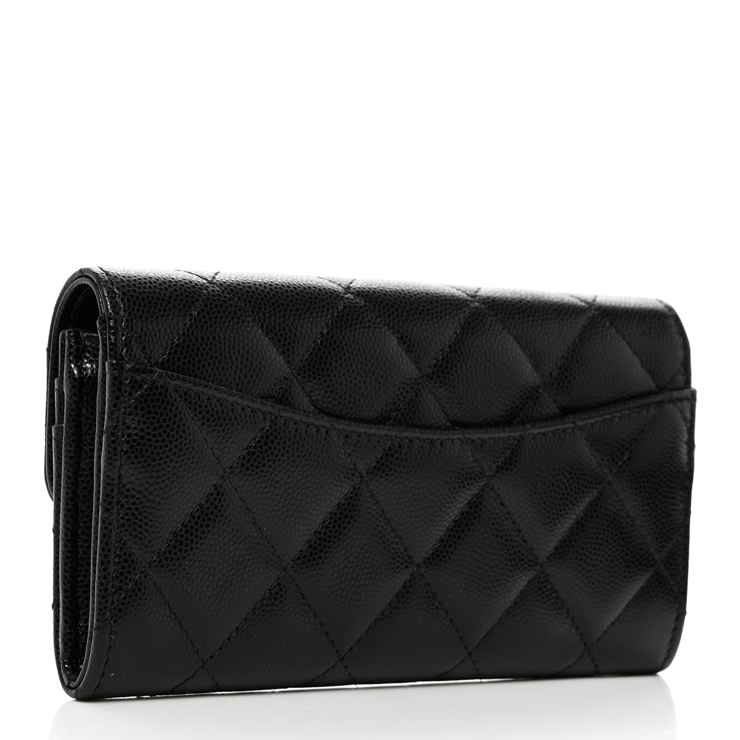 Chanel Caviar Quilted Medium Gusset Flap Wallet Black 3 of 8