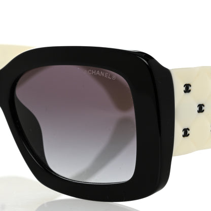 Chanel Acetate Quilted CC Rectangle Sunglasses 5483-A White Black 8 of 8