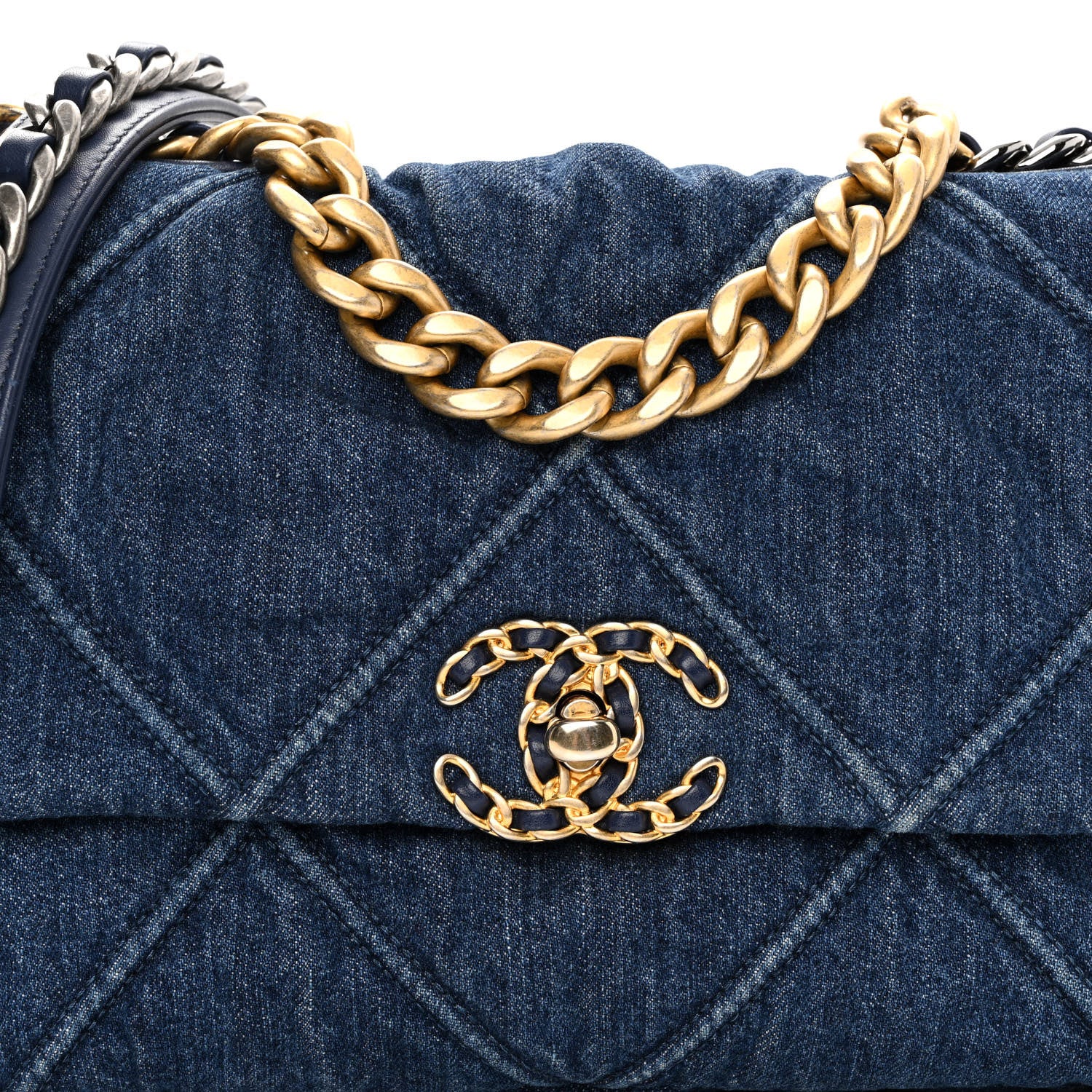 Chanel Denim Quilted Medium Chanel 19 Flap Blue 4 of 10