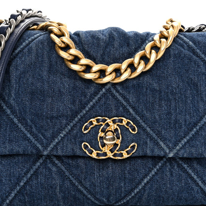 Chanel Denim Quilted Medium Chanel 19 Flap Blue 4 of 10