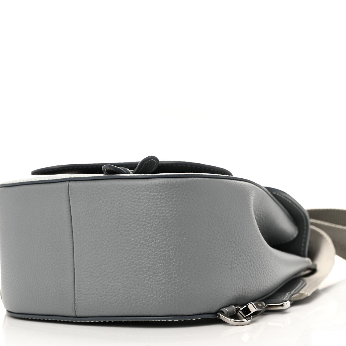 Grained Calfskin Mini Gallop Sling Bag Grey