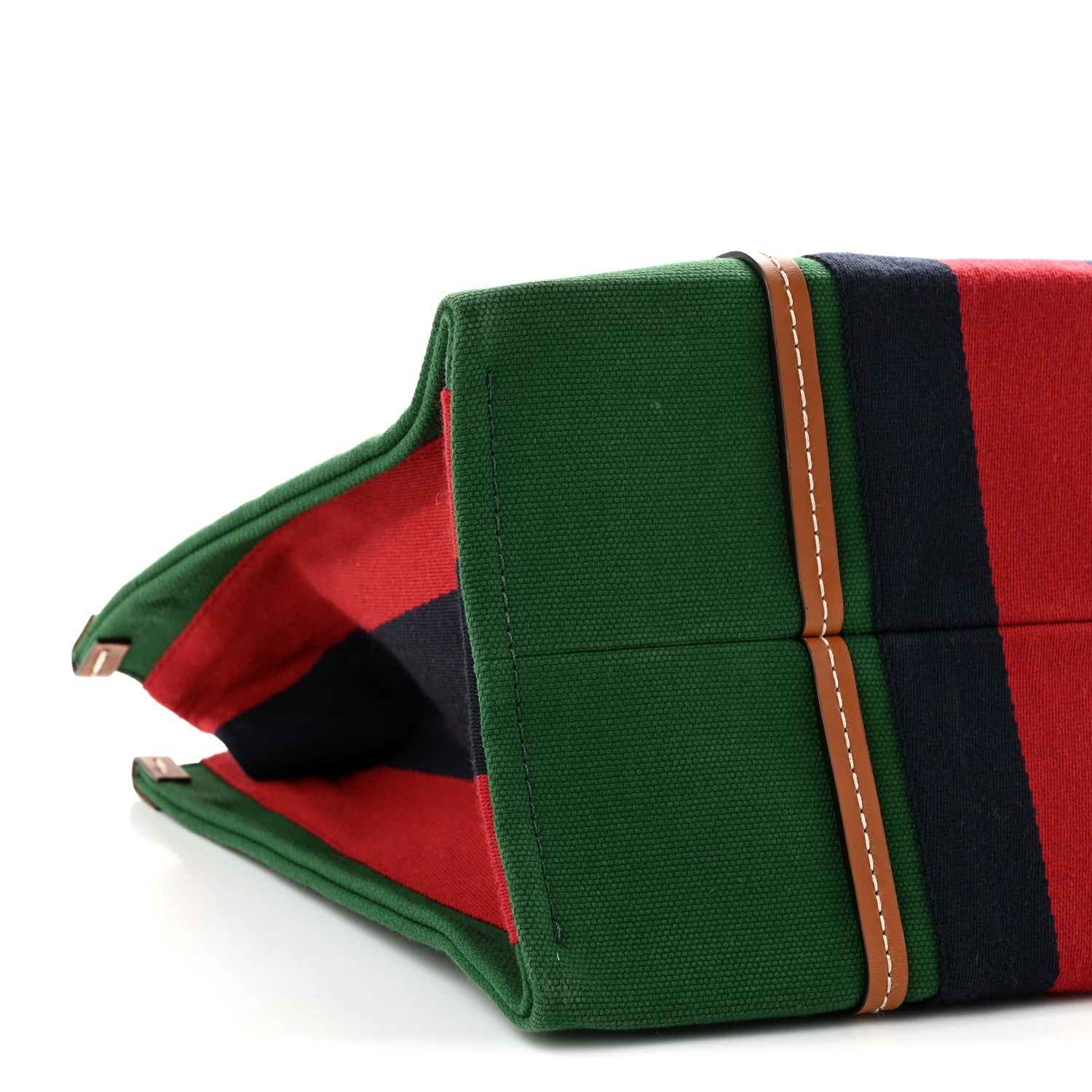Gucci Canvas Calfskin Web Small Interlocking G Tote Bag Green Red 9 of 10