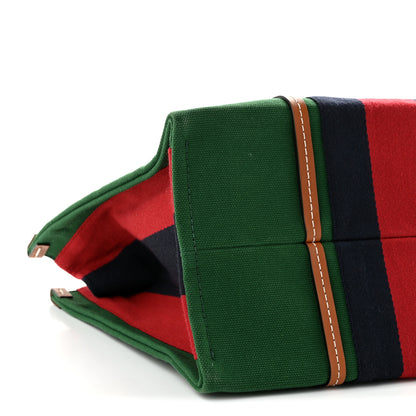 Gucci Canvas Calfskin Web Small Interlocking G Tote Bag Green Red 9 of 10