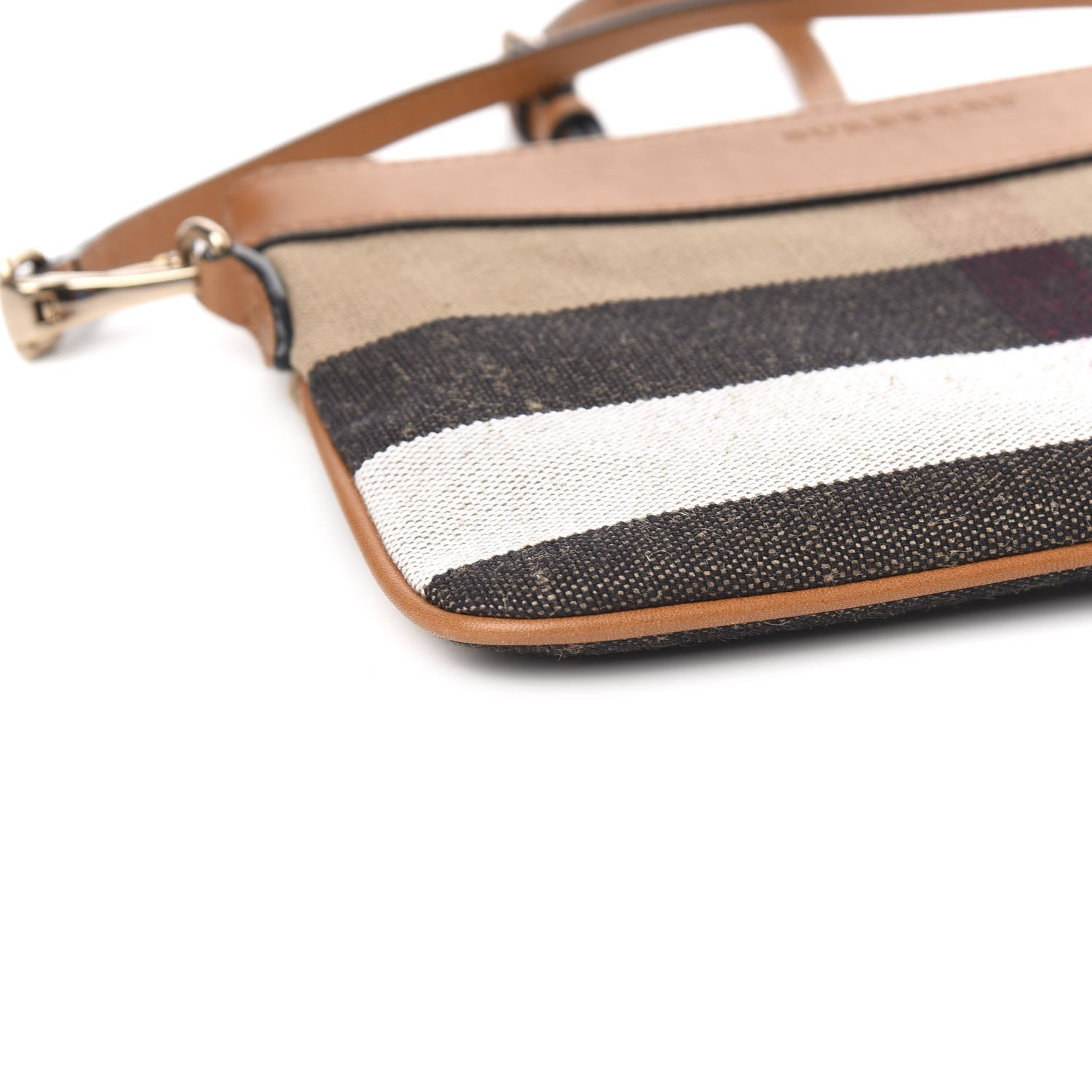 Burberry Mega Check Peyton Crossbody Clutch Bag Saddle Brown 9 of 11