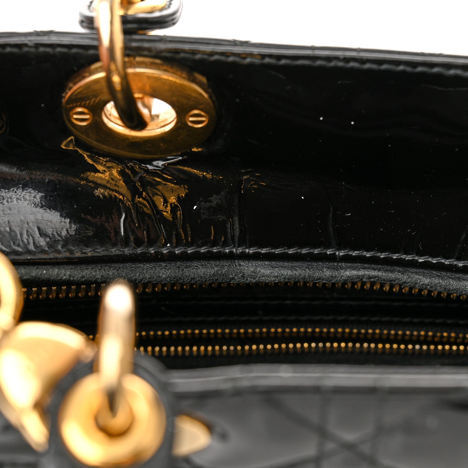 Christian Dior Patent Cannage Large Lady Dior Black 11 of 15