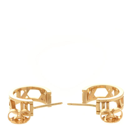 Tiffany 18K Yellow Gold Mini Atlas Hoop Earrings 3 of 5