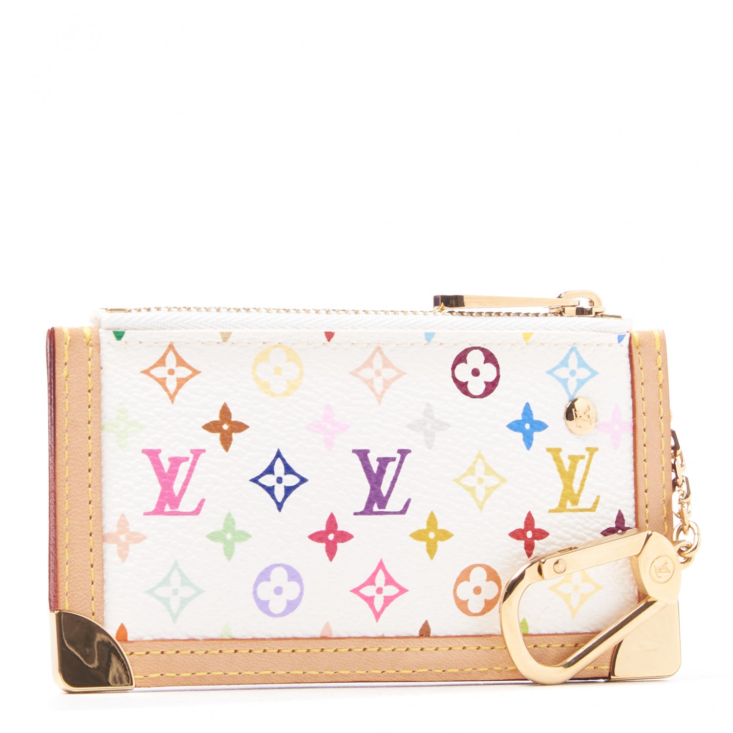 Louis Vuitton Monogram Multicolor Key Pouch White 2 of 7