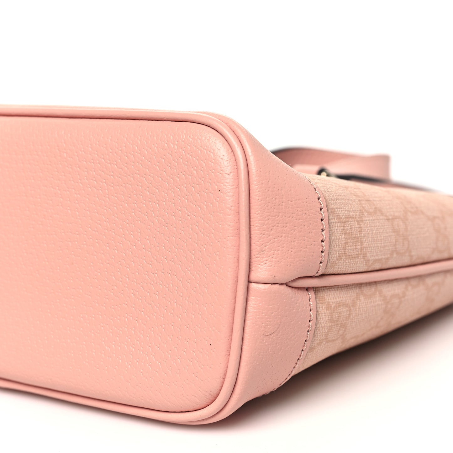 GG Supreme Monogram Textured Dollar Calfskin Mini Ophidia Shoulder Tote Bag Rose Pink