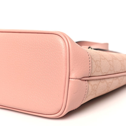 Gucci GG Supreme Monogram Textured Dollar Calfskin Mini Ophidia Shoulder Tote Bag Rose Pink 11 of 11