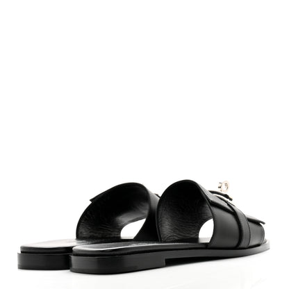 Hermes Calfskin Giulia Sandals 35.5 Black 4 of 10