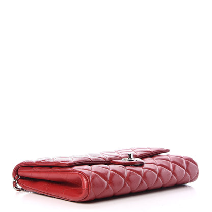 Chanel Caviar Quilted Clutch With Chain Flap Dark Red 4 of 11