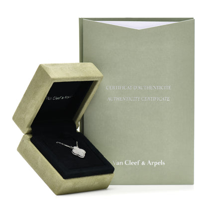 Van Cleef & Arpels 18K White Gold Mother of Pearl Vintage Alhambra Pendant Necklace 5 of 5