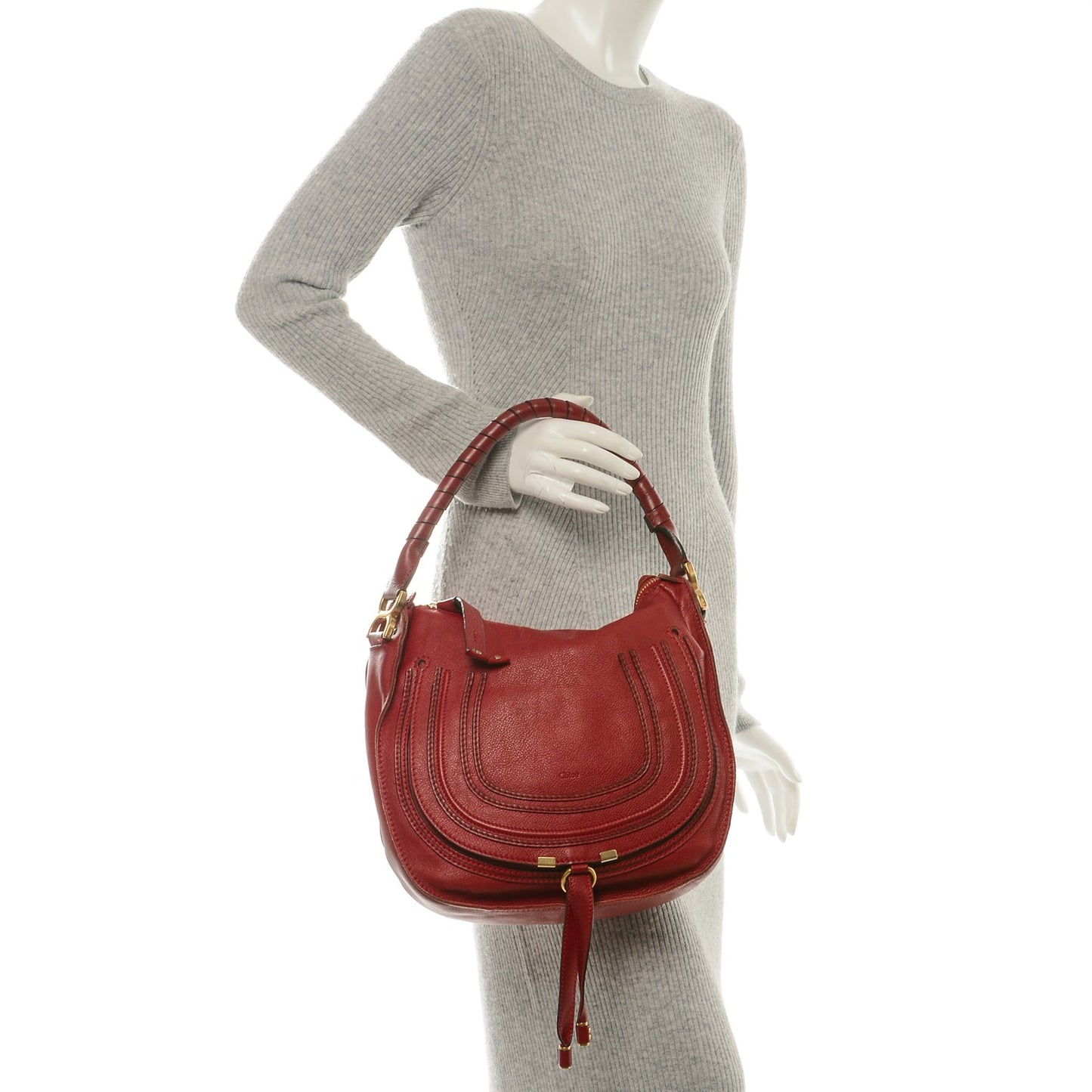 Calfskin Medium Marcie Hobo Garnet