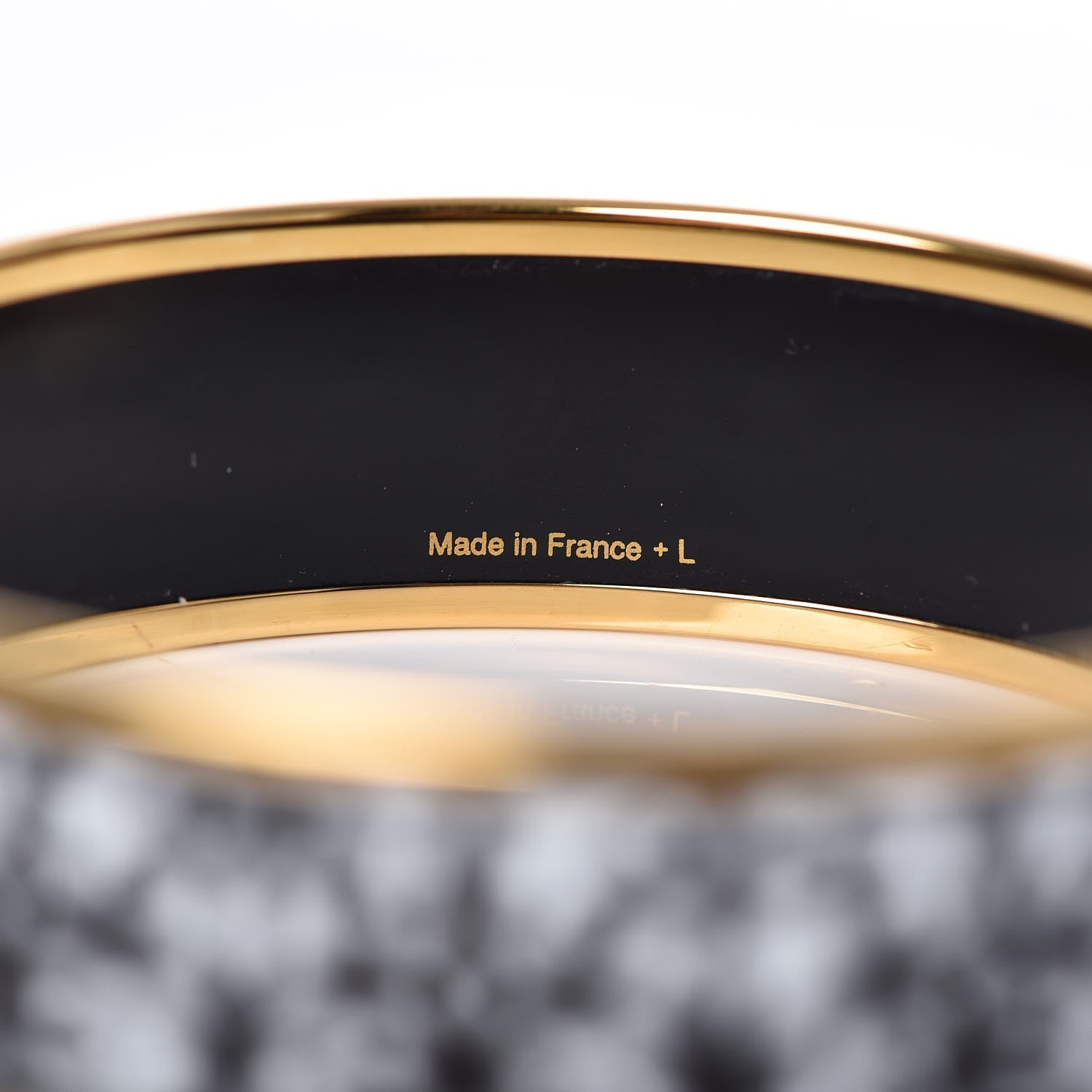 Hermes Enamel Printed Wide Balcons du Guadalquivir Bracelet 65 Black 5 of 5