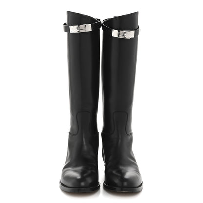 Hermes Box Kelly Jumping Boots 38 Black 2 of 11