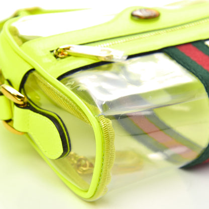 Gucci Vinyl Web Mini Ophidia Transparent Shoulder Bag Yellow Fluo 7 of 8