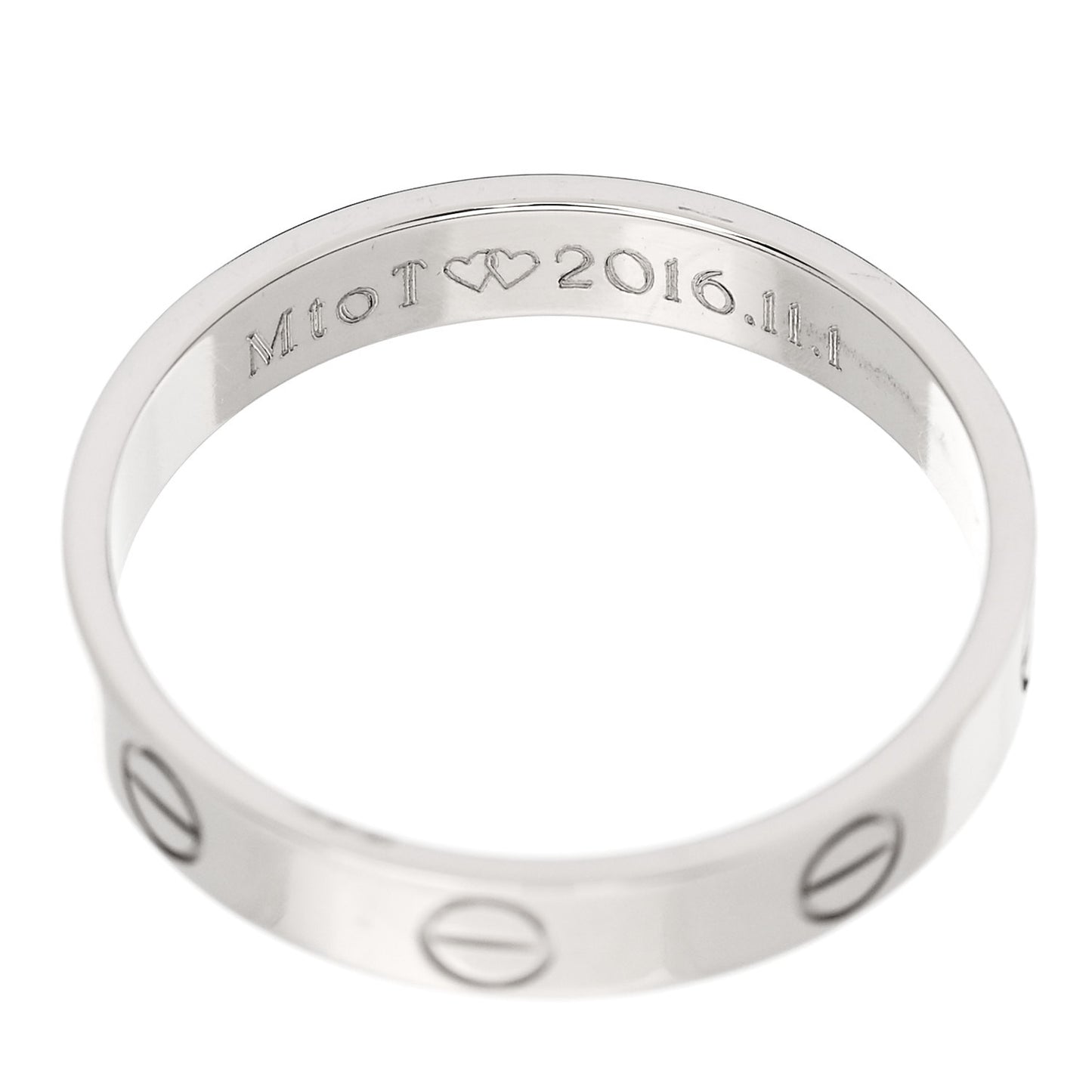 18K White Gold 3.5mm LOVE Wedding Band Ring 57 8