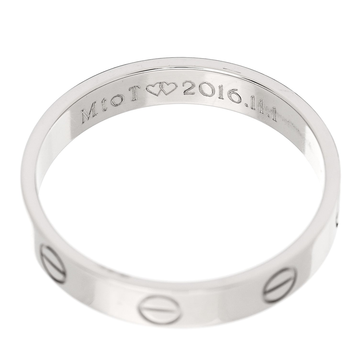 Cartier 18K White Gold 3.5mm LOVE Wedding Band Ring 57 8 5 of 6
